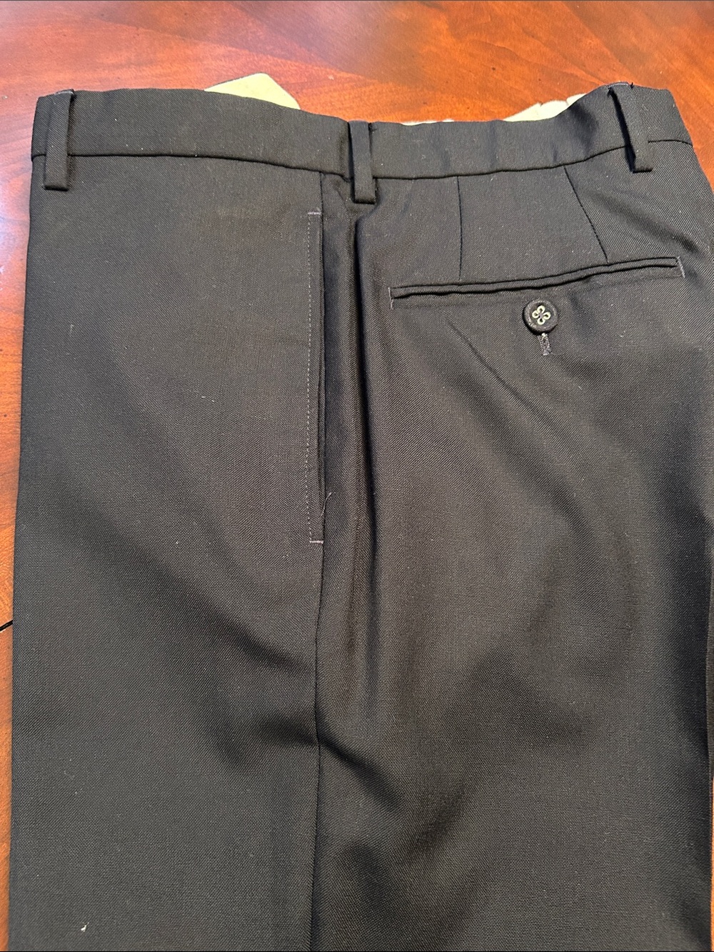 Officine Generale Blue Flat-Front Dress Pants